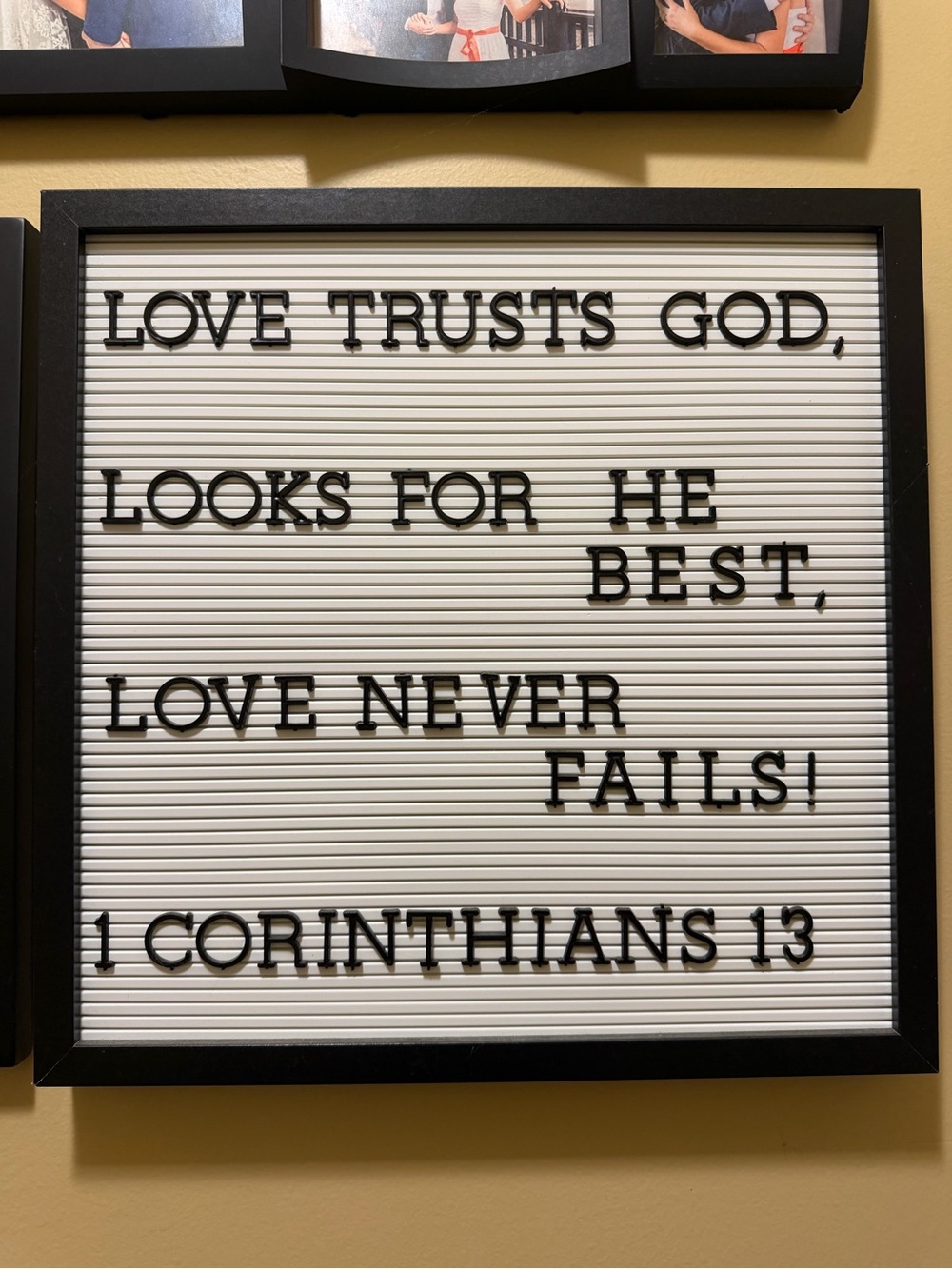 Inspirational Letter Board Wall Decor - White & Black